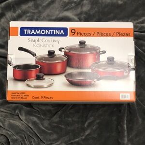Red Nonstick Cookware Set - 9 Pieces